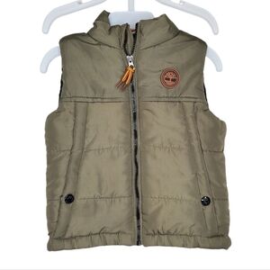Timberland Infant Boy's Brown Puffer Vest Sz 18 Months, Fall Baby Outerwear